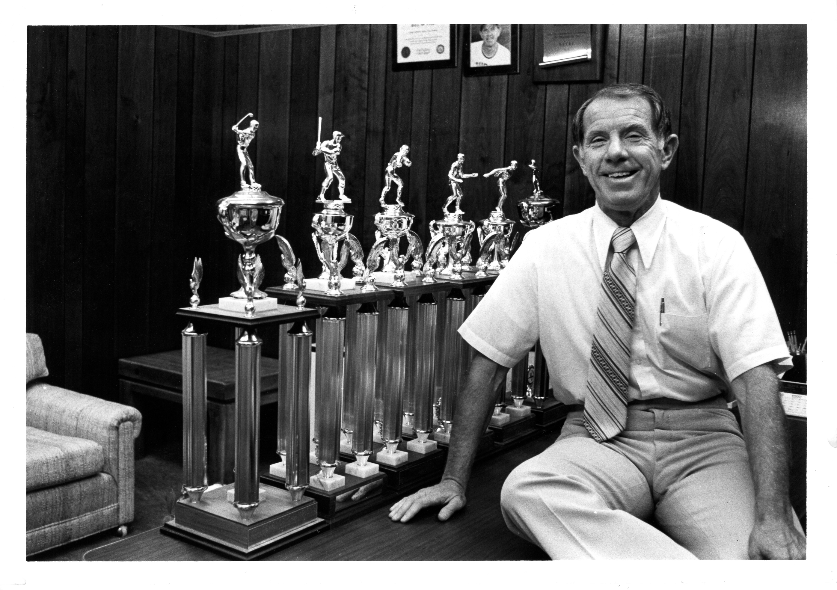 Glen Tuckett with trophies