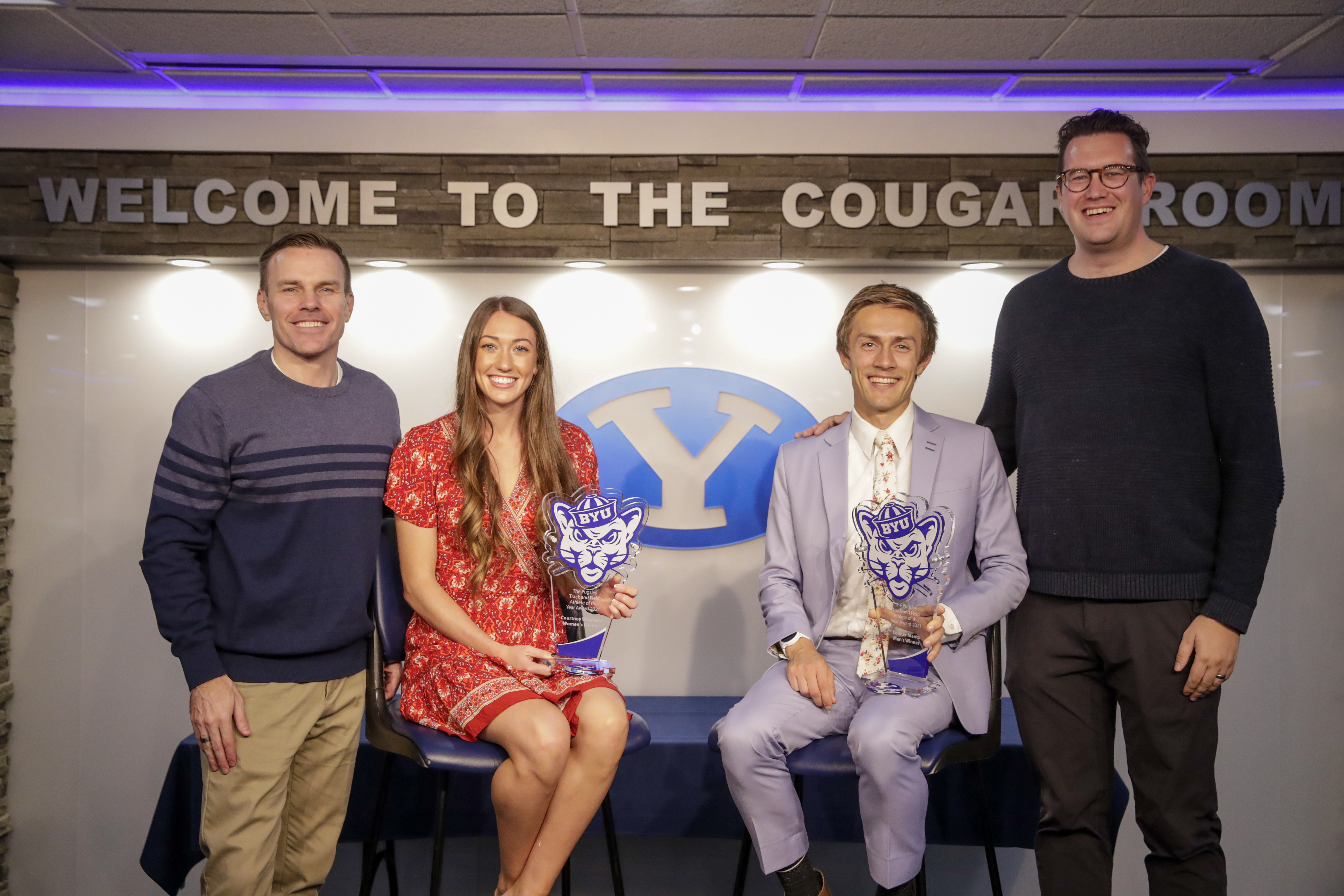 Conner Mantz & Courtney Wayment with MCs Jason Shepherd & Isaac Wood