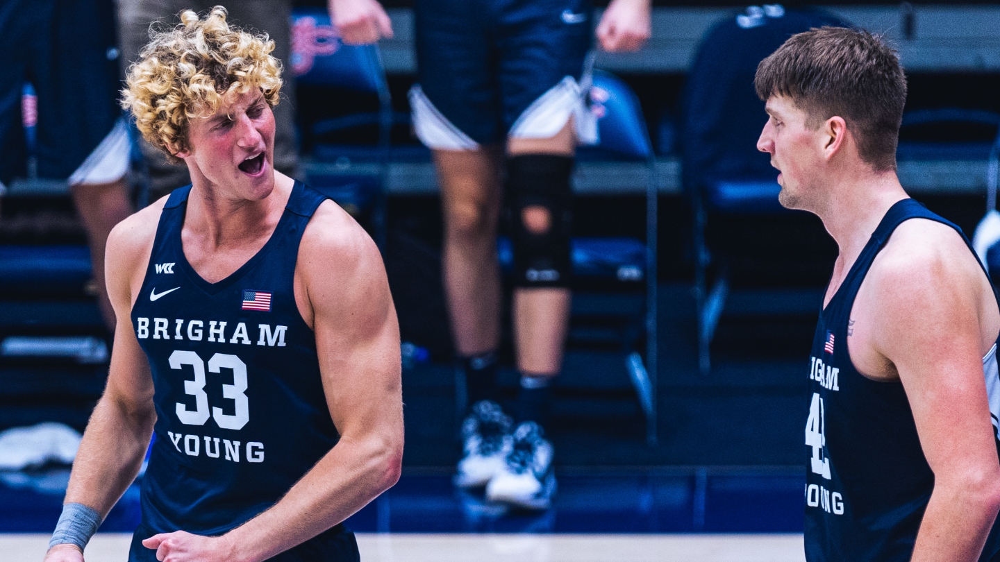 Caleb Lohner and Richard Harward celebrate