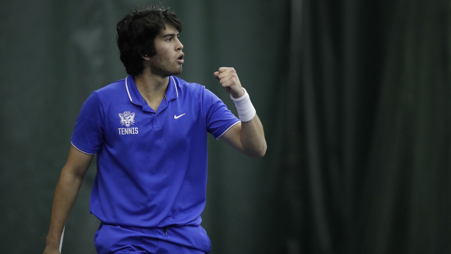 Mateo Vereau Melendez pumps fist against Montana State