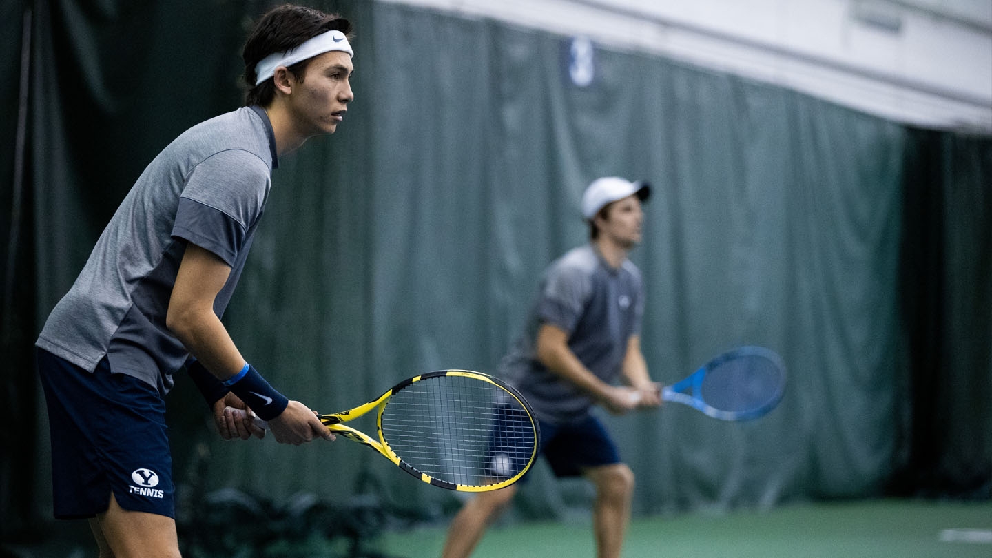 Sean Hill awaits serve in doubles