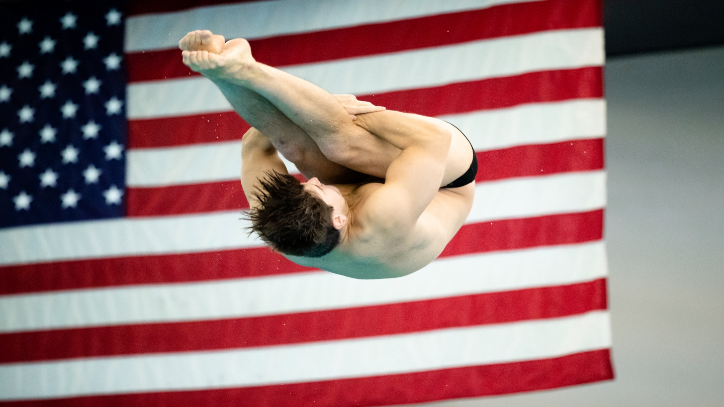 Ryan Evans diving against Utah