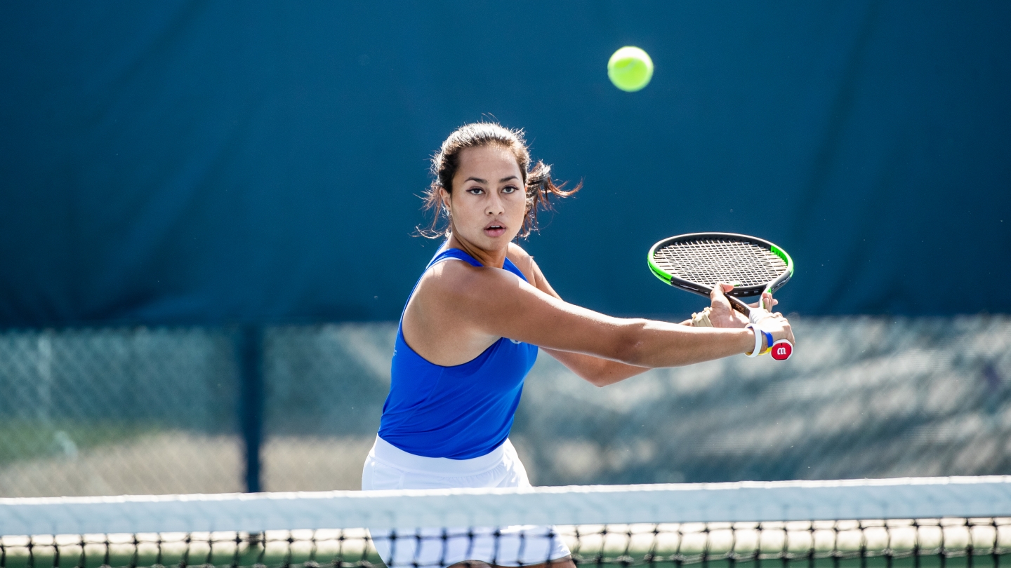 Leah heimuli connects with the ball.